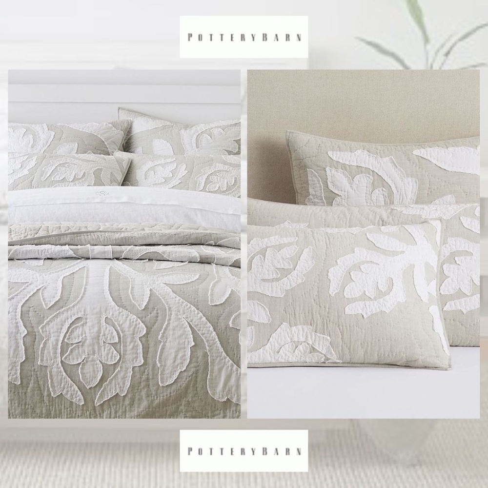 ⭐  EUC Pottery Barn Quilt & 2 Sets of Shams! ⭐